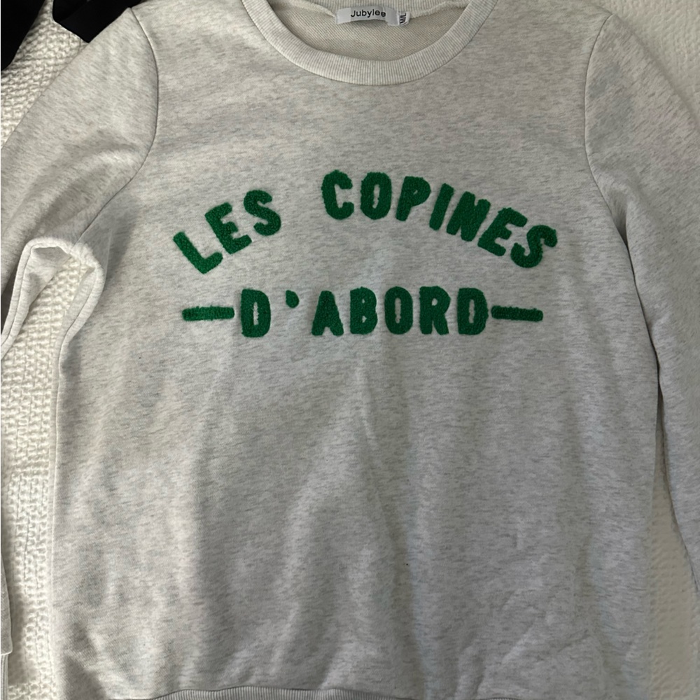 Grey and Green Sweatshirt Size M/L